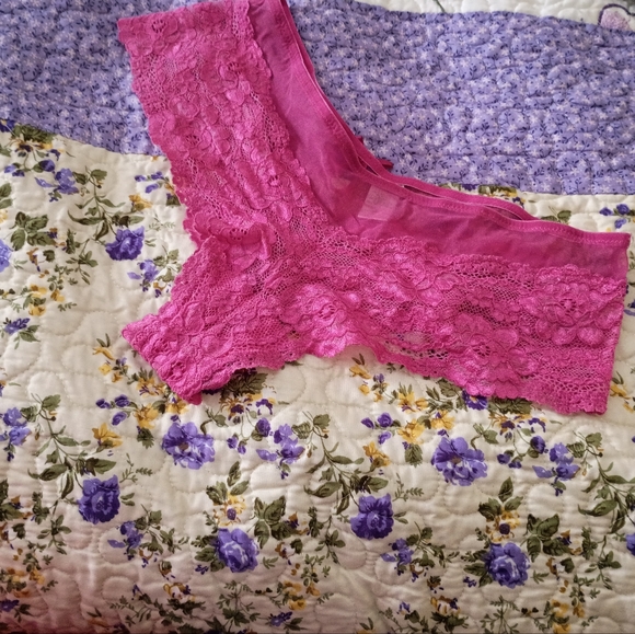 HTF 1996 Vintage 90s Y2K Victoria Secret Lace Nylon VS S Panty Pantie Bow